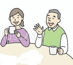 お茶のみの二人